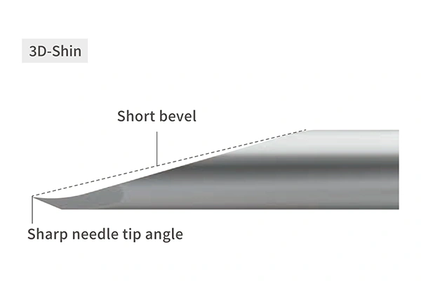 3D-Shin / Short bevel / Sharp needle tip